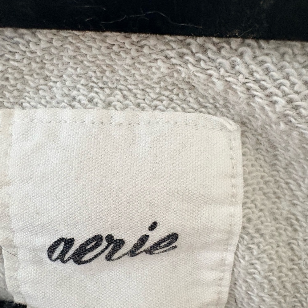 Aerie Heather Gray Oversized Lace-Up Hoodie Size Small - Picture 5 of 5